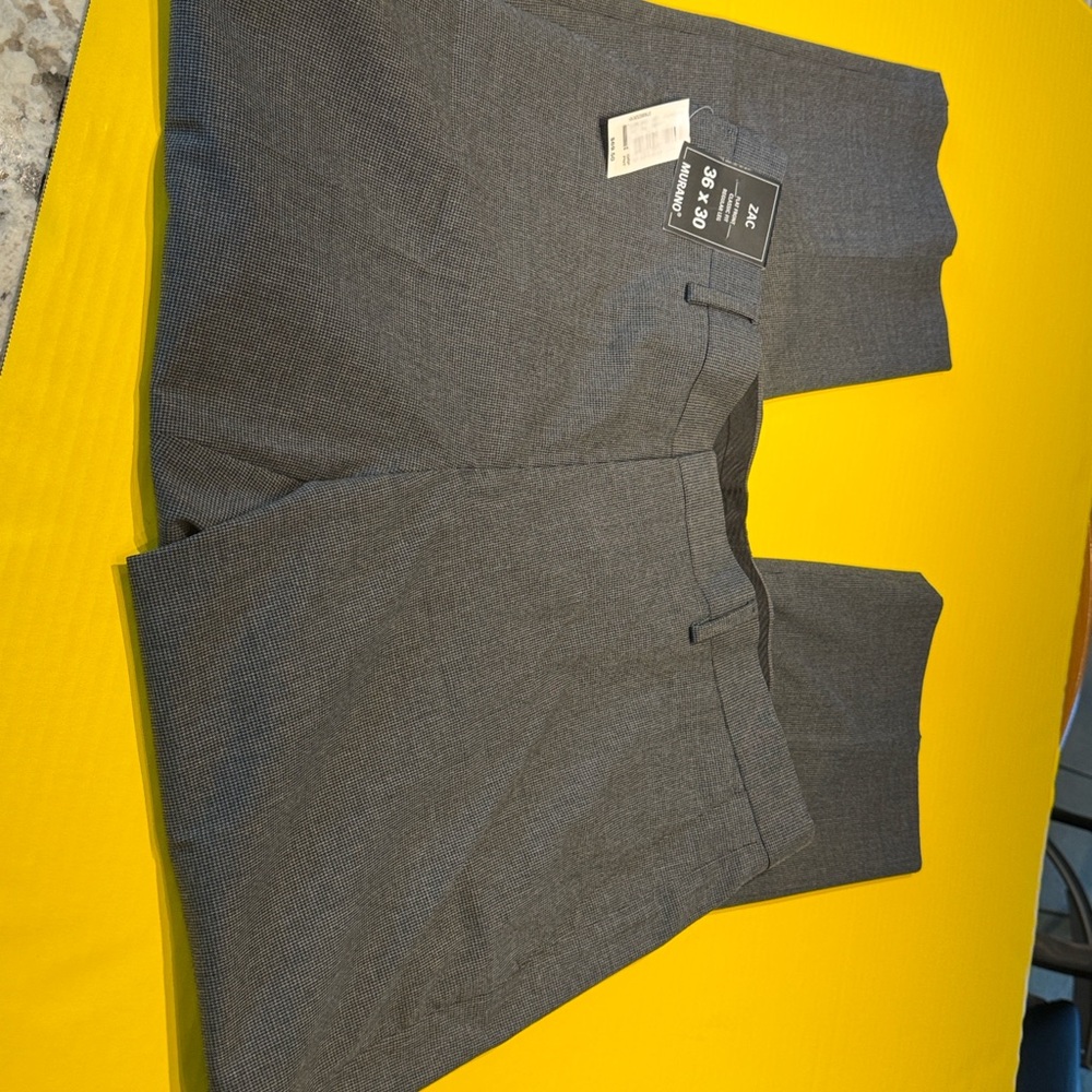 Murano 36x30 Charcoal Dress Pants for Men flat front classic fit regular leg
